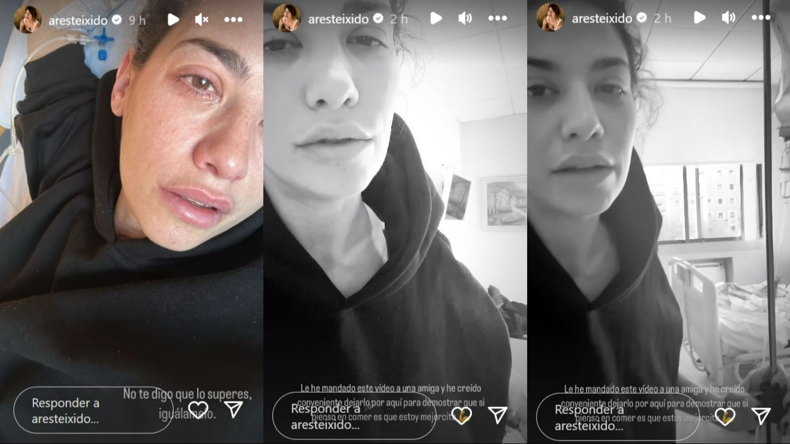 Ares Teixidó, ingresada en el hospital