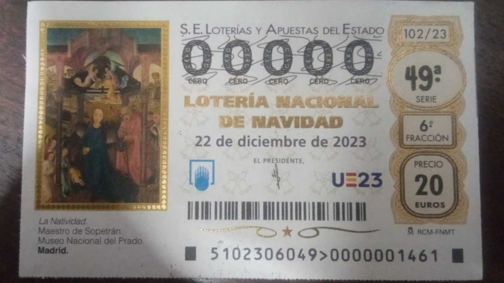 El 00000 de la Lotería de Navidad de 2023