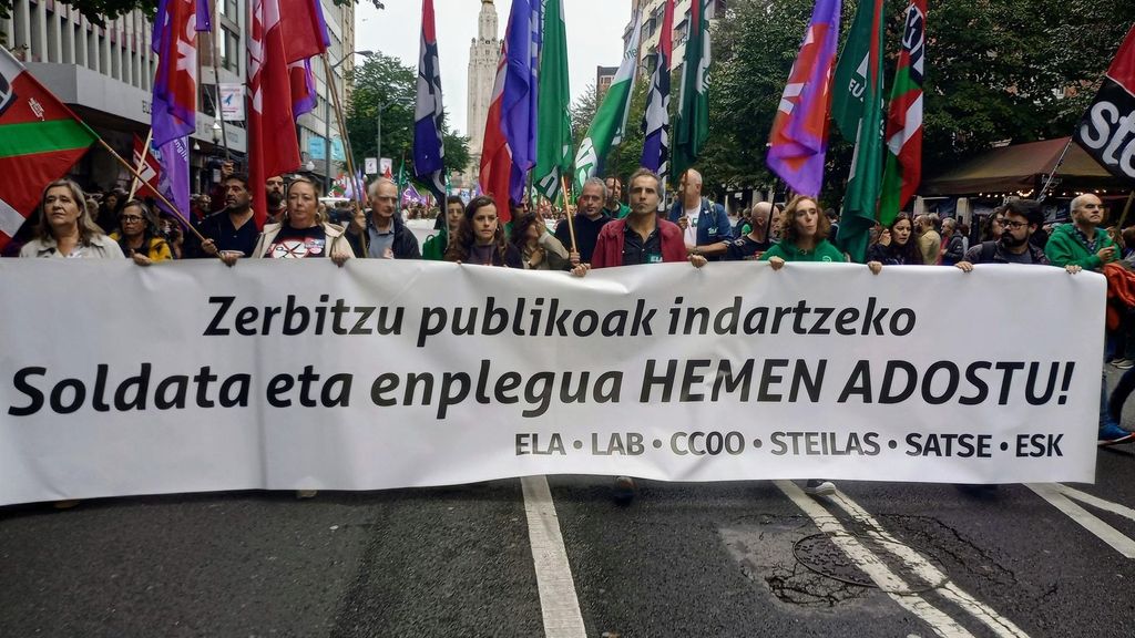 Manifestación de los trabajadores del sector público en Bilbao