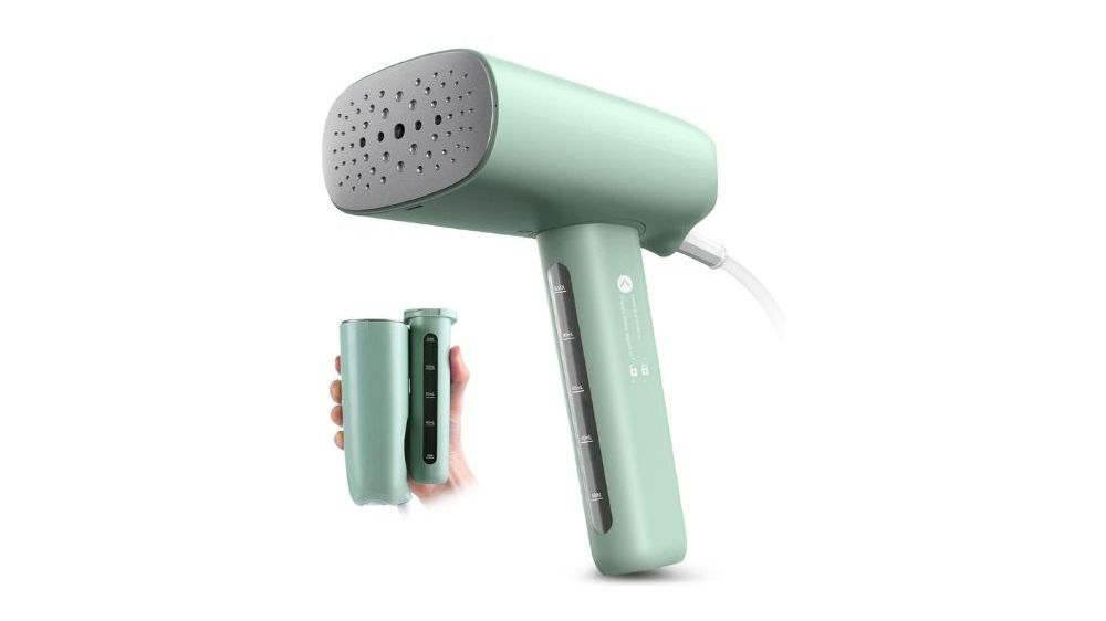 Plancha vertical de viaje con depósito desmontable