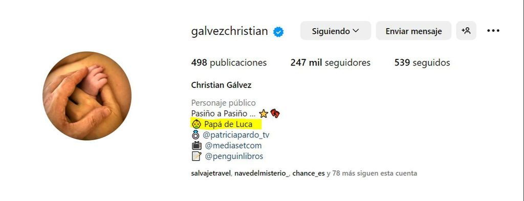 El detalle de Christian Gálvez en sus redes sociales