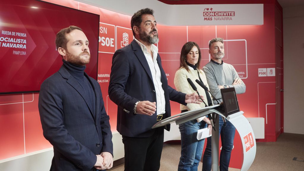 Rueda de prensa del PSN tras la moción de censura a la alcaldesa de Pamplona