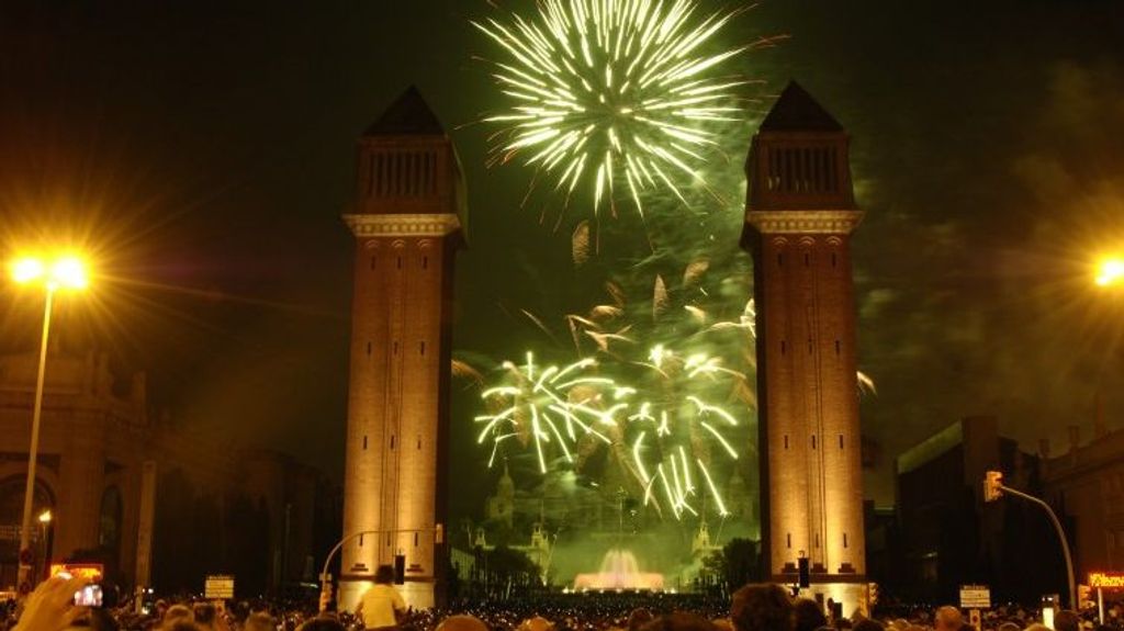 Fuegos artificiales en Montjuïc