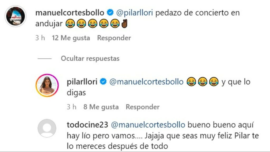 El intercambio de mensajes entre Manuel Cortés y Pilar Llori