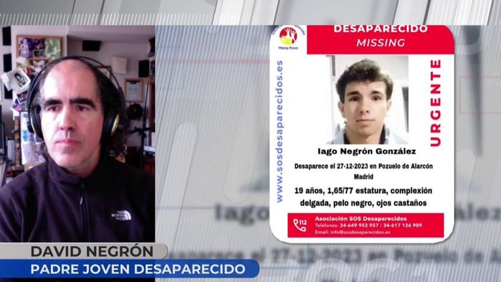 El padre de Iago, un chico de 19 años desaparecido en Pozuelo: "Mandó vídeos llorando y despidiéndose a sus amigos"