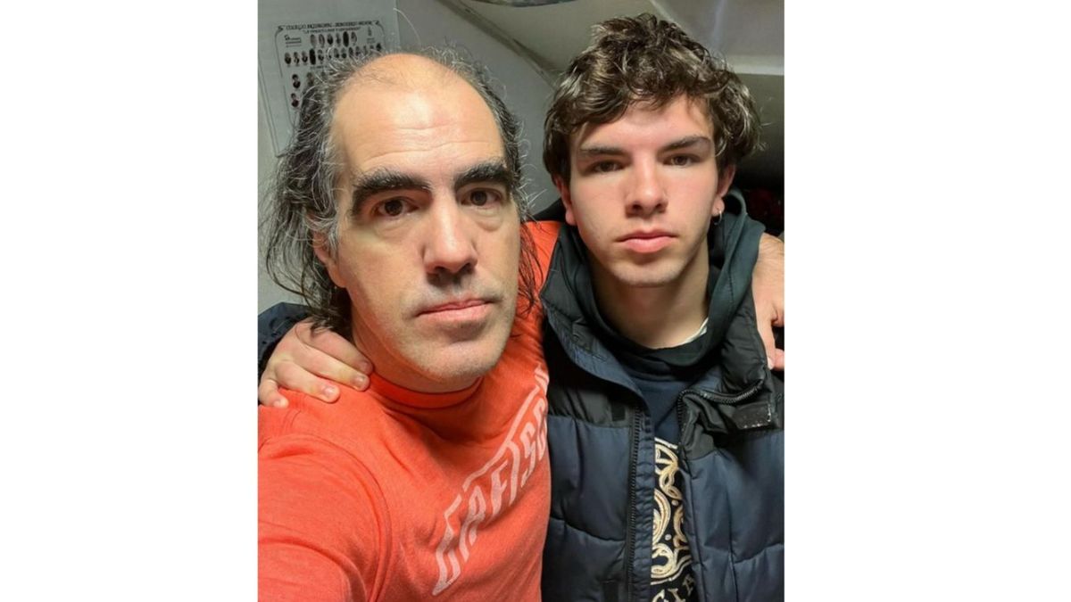 Giacomo Negronetti junto a su hijo Iago Negrón, el joven desaparecido en Madrid