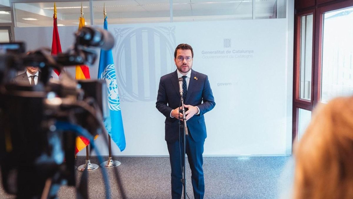 El presidente de la Generalitat, Pere Aragonès, en Ginebra (Suiza)