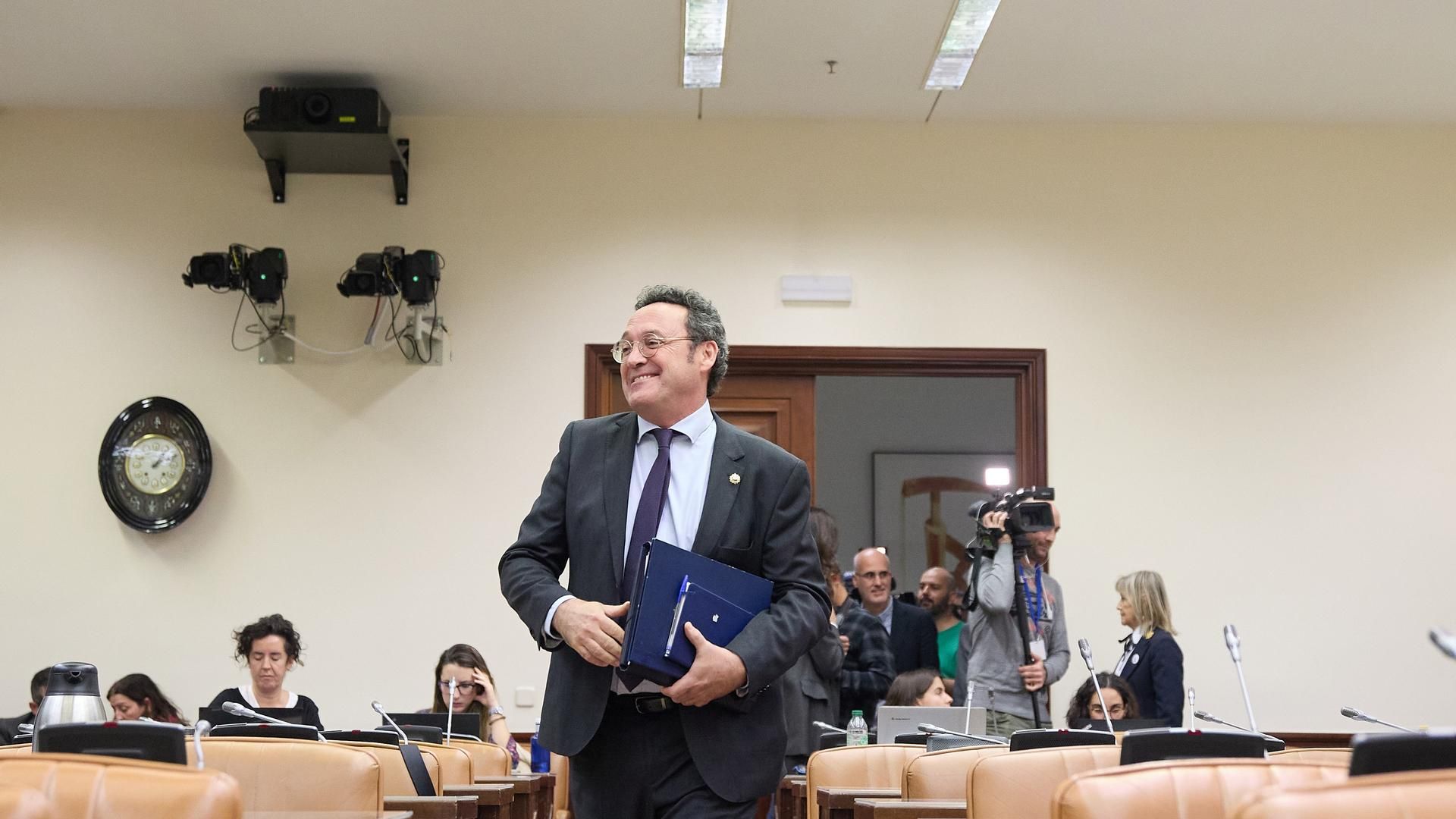 El fiscal general del Estado, Álvaro García Ortiz, a su llegada a la elección de la Vicepresidencia Primera de la Comisión de Justicia, en el Congreso de los Diputados, a 21 de diciembre de 2023, en Madrid (España).