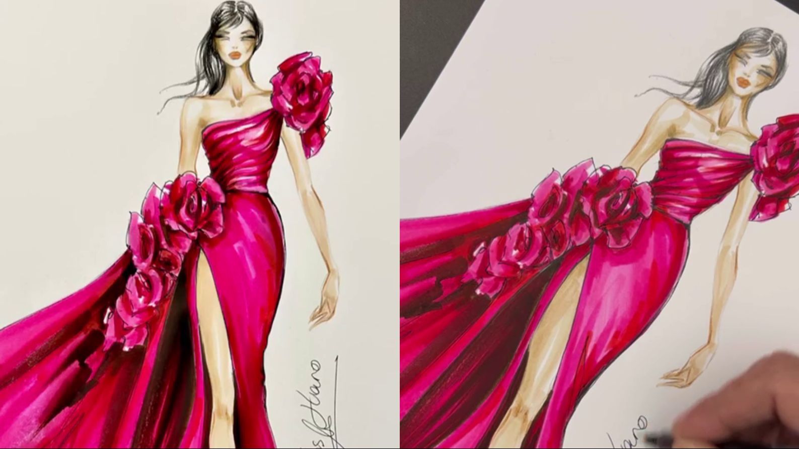 Boceto del vestido de Marta Flich