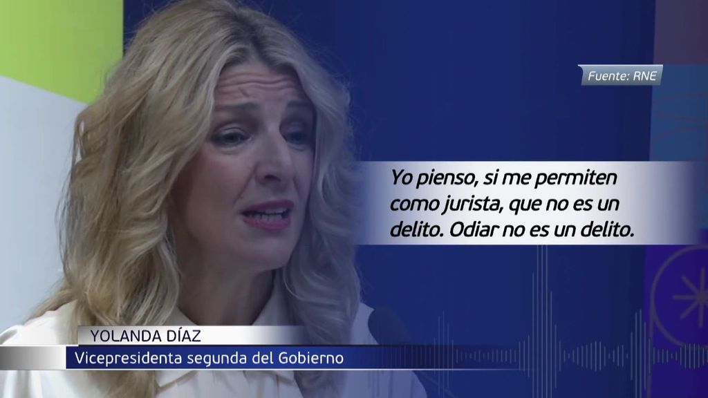 Yolanda Díaz no ve delito de odio en el apaleamiento del muñeco de Pedro Sánchez