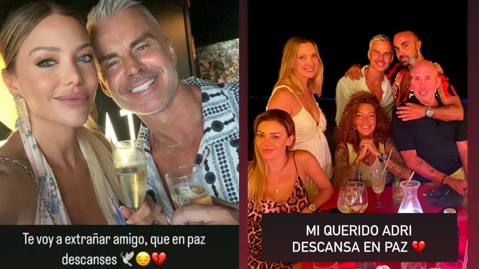 Evangelina Anderson y Sofía Cristo se despiden de su amigo Adri