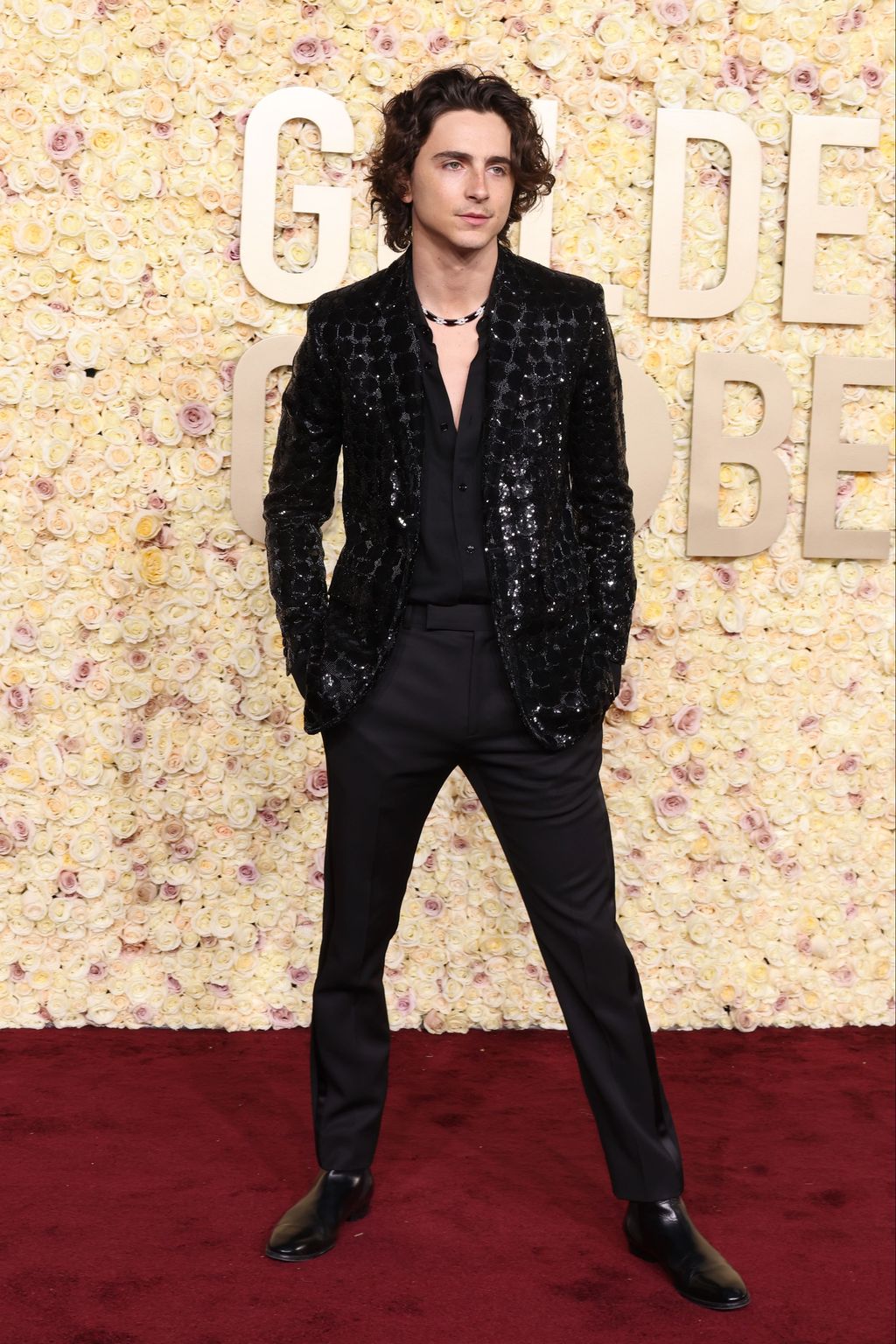 Timothée Chalamet, en los Globos de Oro 2024