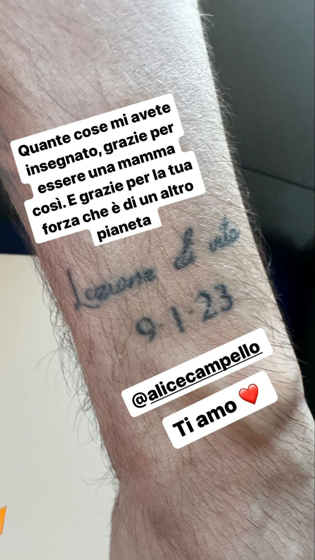 El tatuaje de Álvaro Morata en recuerdo del parto de Bella