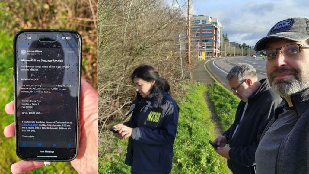 Encuentran intacto un móvil que cayó del Boeing de Alaska Airlines