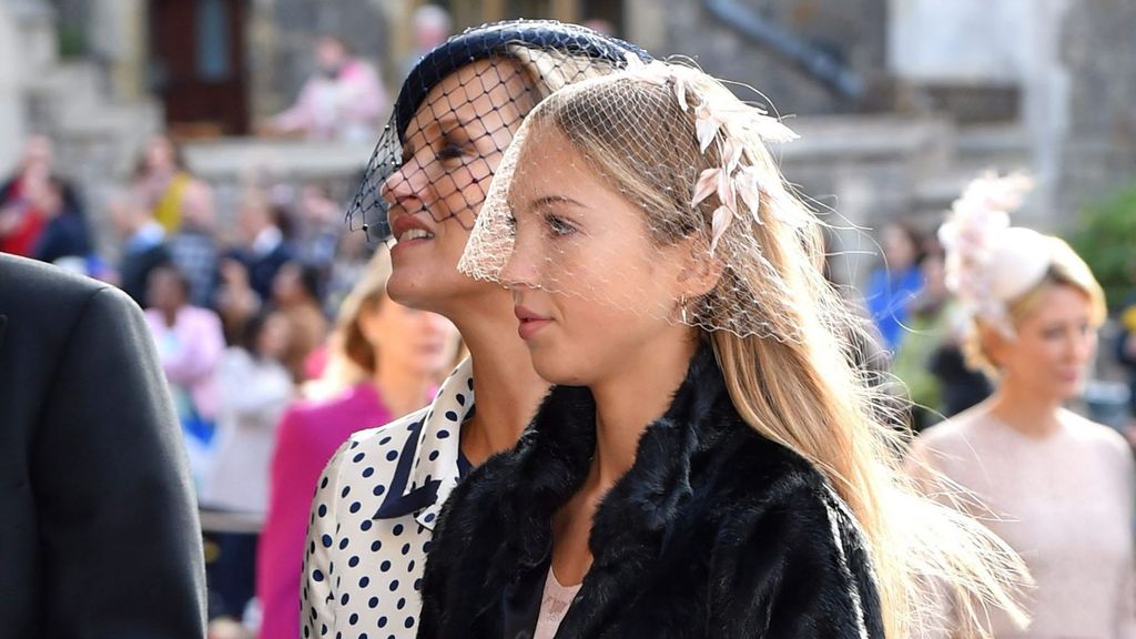 Kate Moss and Lila Grace Moss for the wedding of Princess Eugenie to Jack Brooksbank at St George's Chapel in Windsor Castle