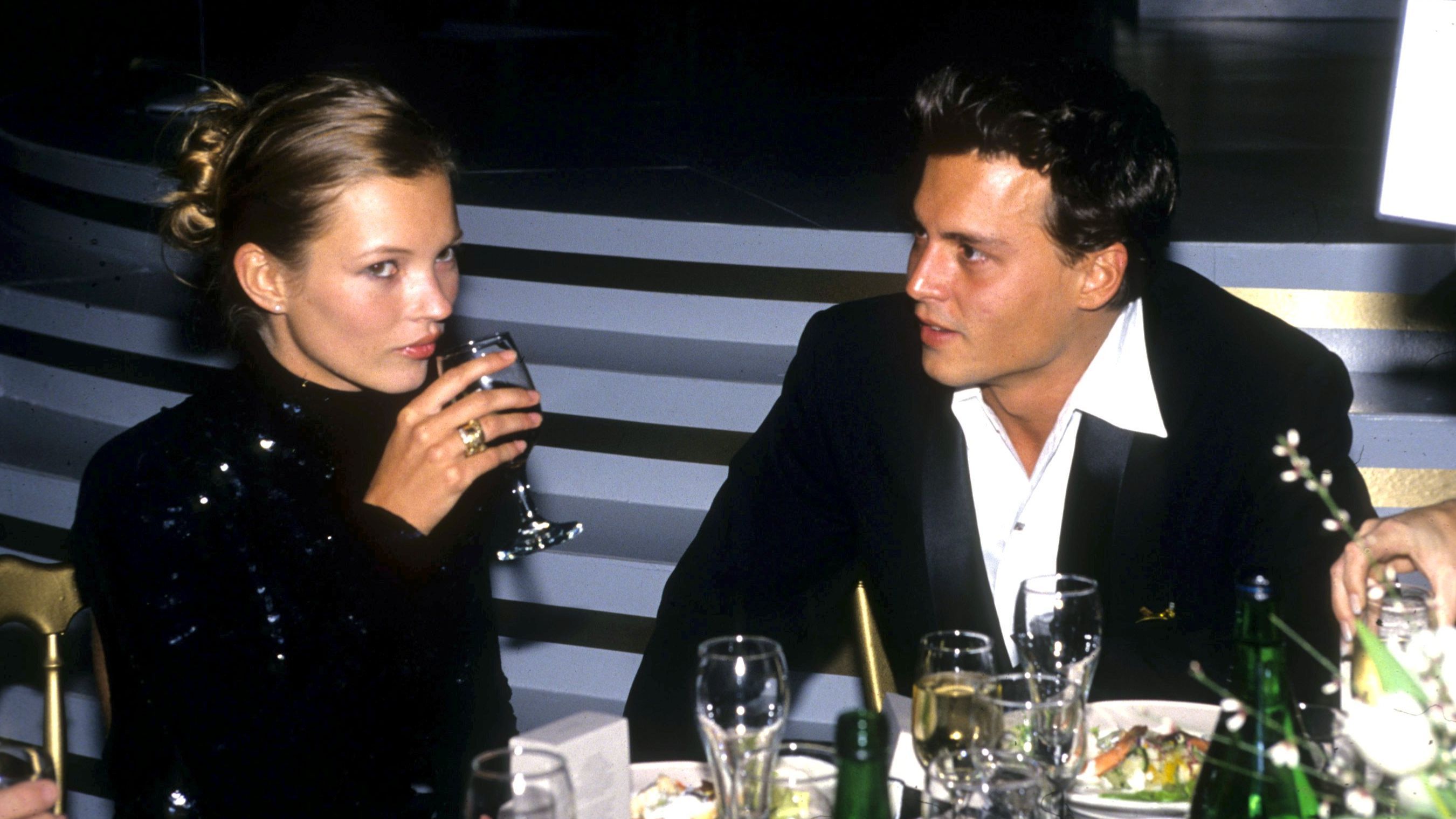 Kate Moss Johnny Depp attending the Golden Globe Awards