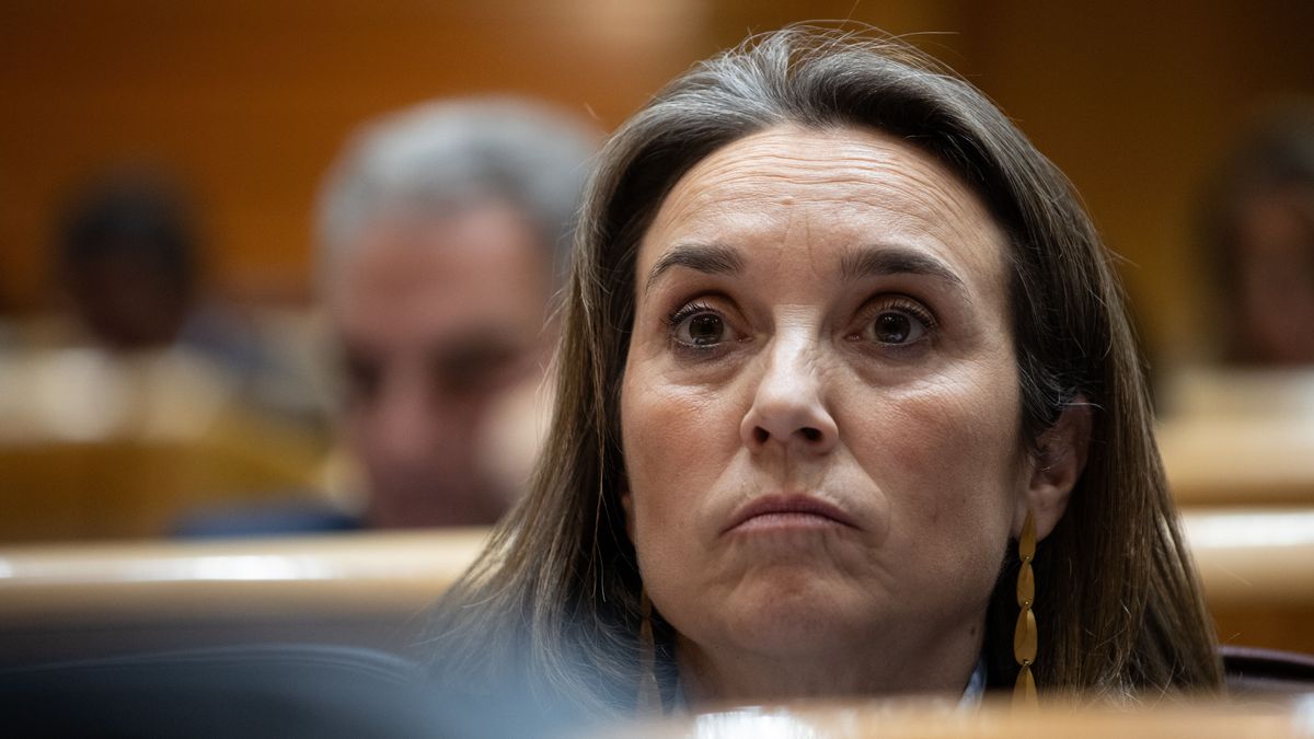 La secretaria general del Partido Popular, Cuca Gamarra, durante el pleno del Congreso de los Diputados, en el Palacio del Senado