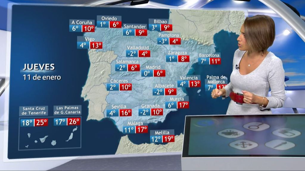 Previsión del tiempo para el jueves: Cataluña y Baleares con fuertes lluvias y heladas en el interior