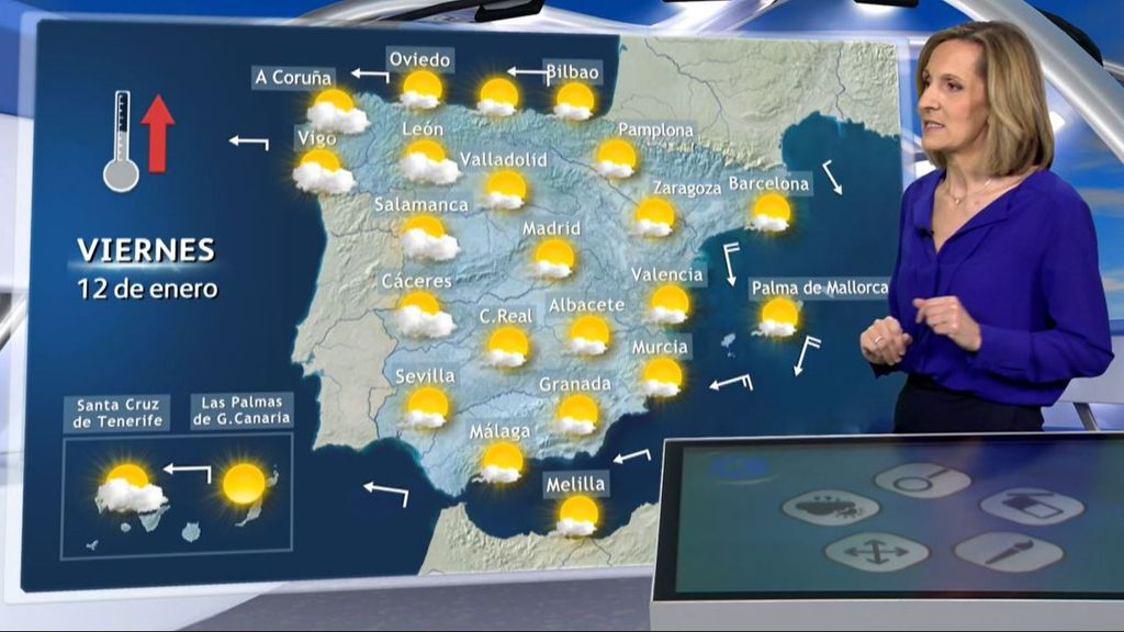 Previsión del tiempo para el viernes: ambiente estable, pero con la borrasca Hipólito llegando a Canarias