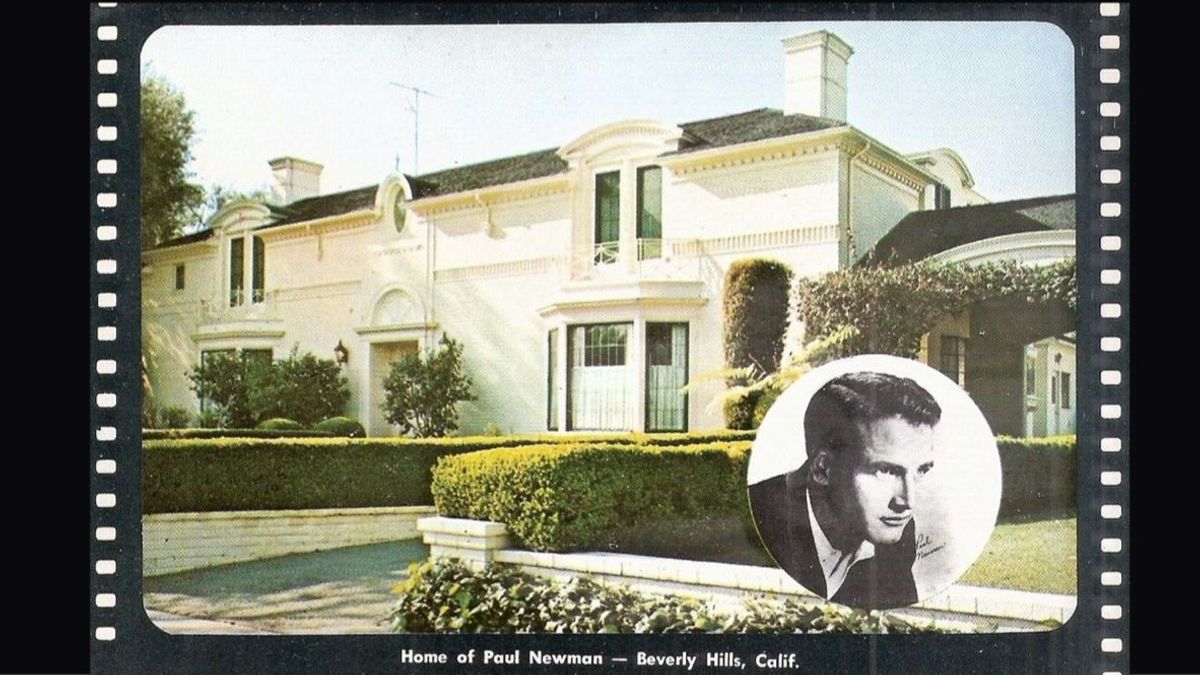 Postal de la casa de Paul Newman en Beverly Hills