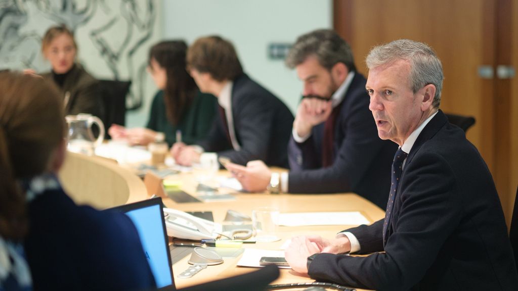 Alfonso Rueda durante la reunión del Consello da Xunta