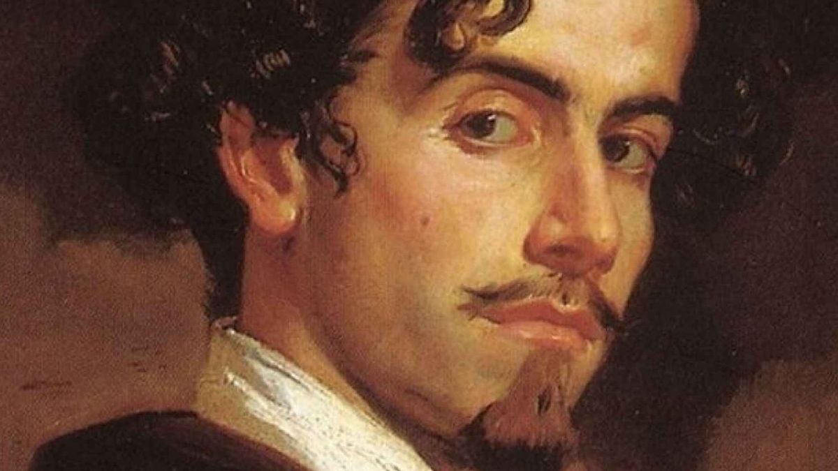 Bécquer en el clásico retrato hecho por su hermano, Valeriano Domínguez Bécquer.