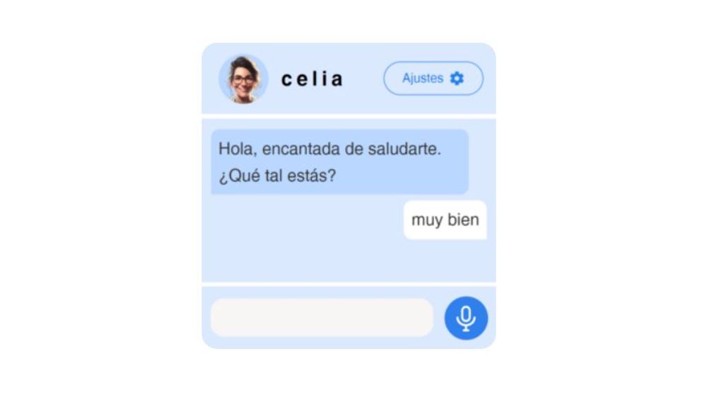 Celia permite tener conversaciones fluidas tanto escritas como habladas