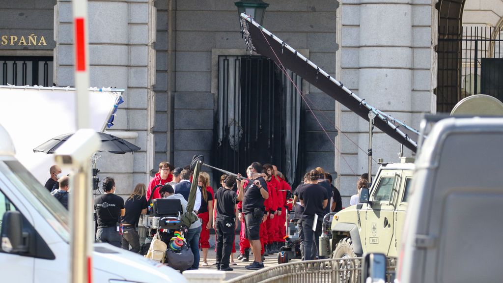 Rodaje de la quinta temporada de la serie 'La casa de papel' en Madrid