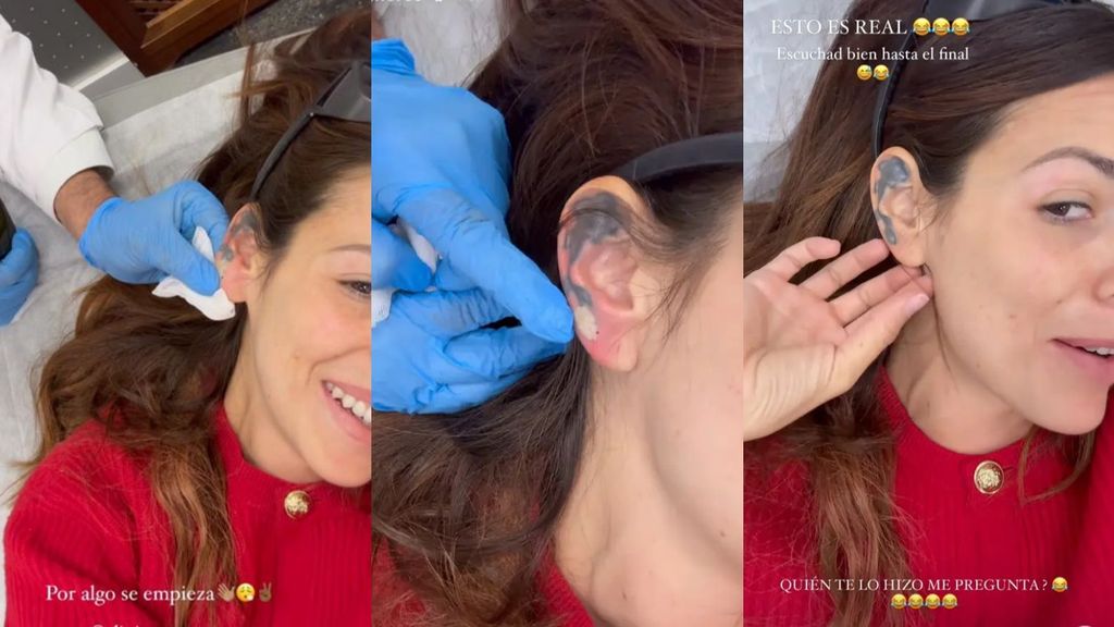Laura Matamoros se realiza la primera sesión de láser para quitarse el tatuaje de la oreja