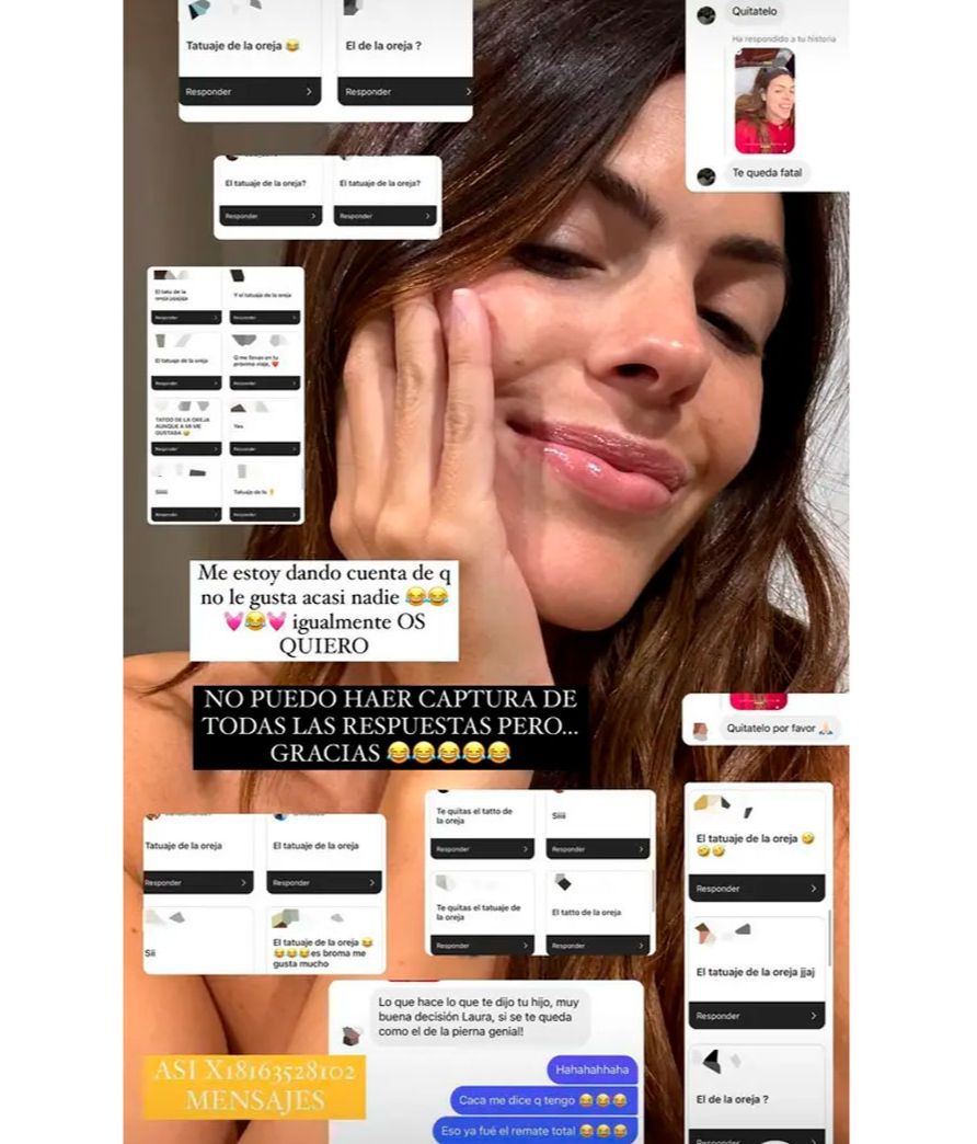 Los seguidores de Laura Matamoros reaccionan a su decisión de quitarse el tatuaje de la oreja