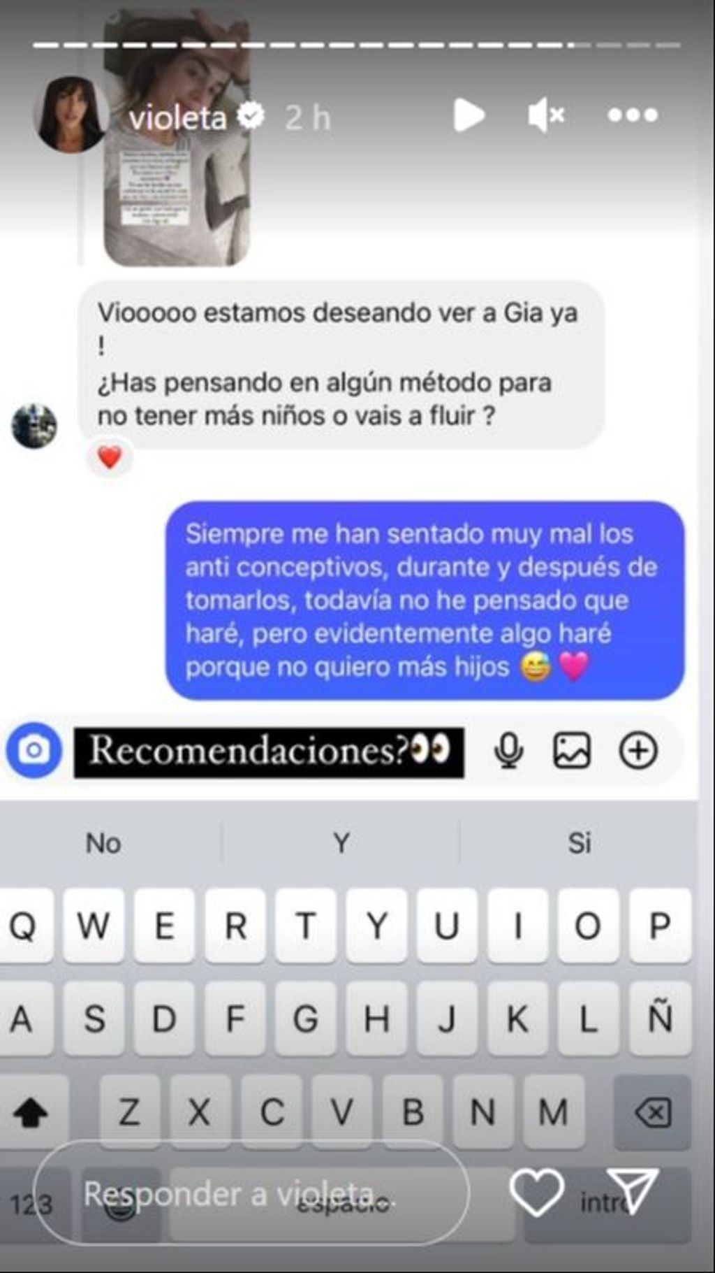 La decisión de Violeta de no volver a ser madre