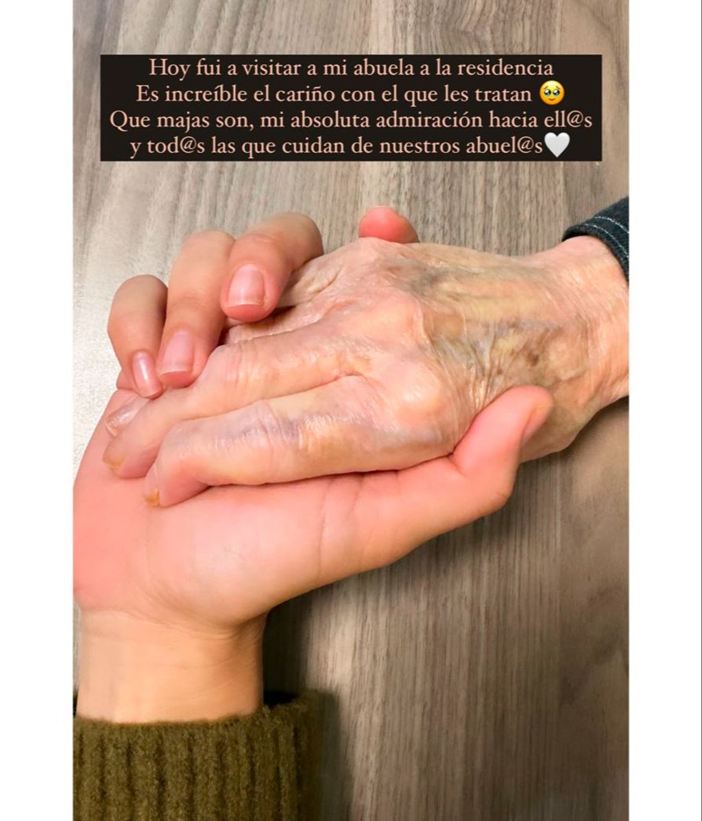 La emocionante foto de Nagore Robles tras visitar a su abuela en la residencia