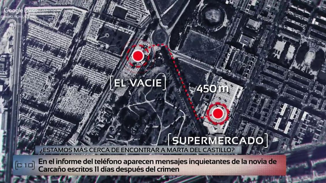 Los posicionamientos del móvil de Miguel Carcaño