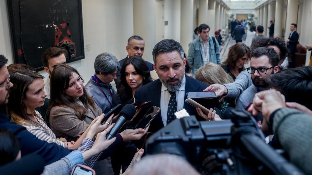 El líder de VOX, Santiago Abascal, tras un pleno extraordinario del Congreso