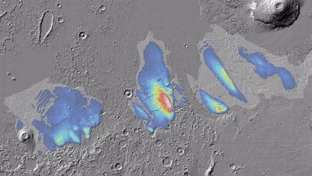 Posibles depósitos de hielo en Marte