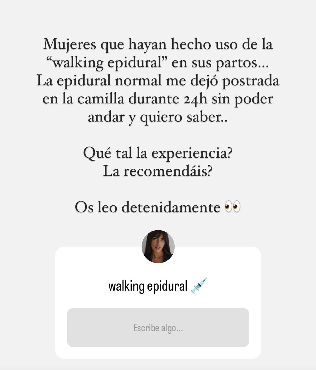 Violeta Mangriñán podría ponerse la walking epidural en el parto de Gia