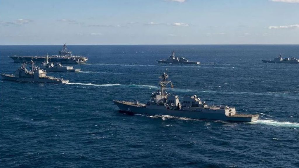 Buques participantes en los ejercicios militares conjuntos de EEUU, Corea del Sur y Japón en aguas de la península