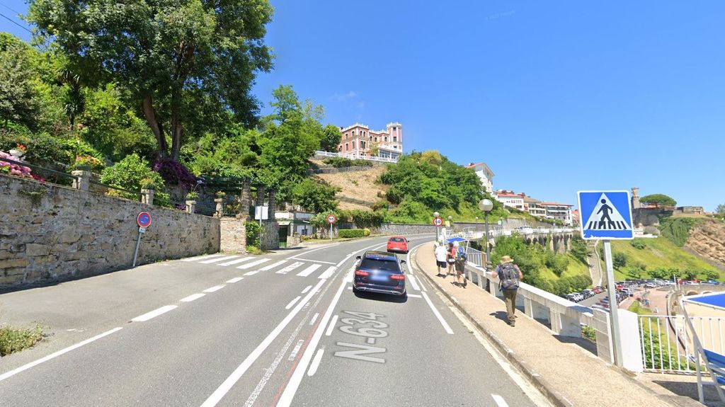 Carretera N-634 a su paso por Getaria, en Gipuzkoa