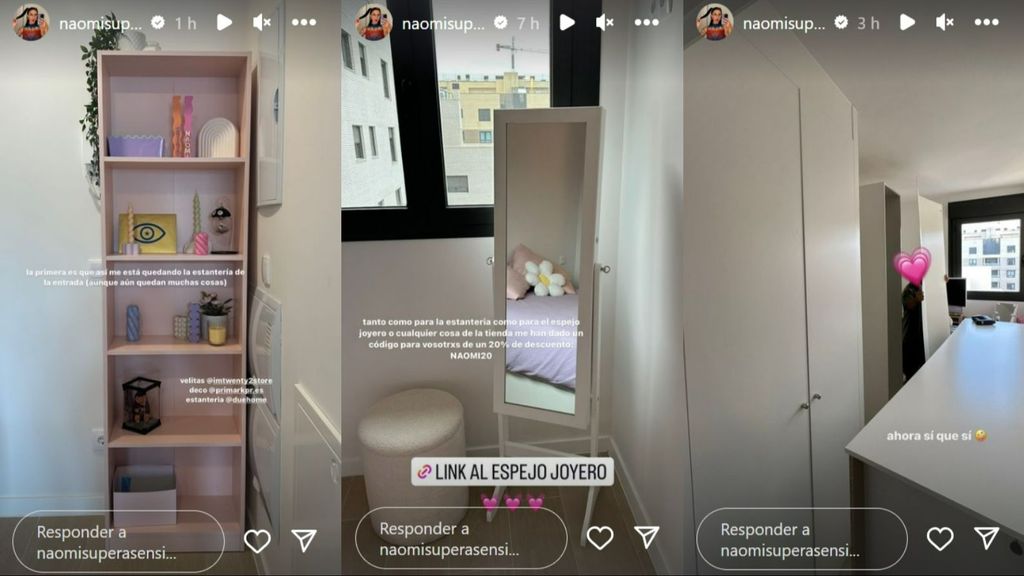 Naomi Asensi muestra los detalles de su habitación, donde está el sobre de 'GH'