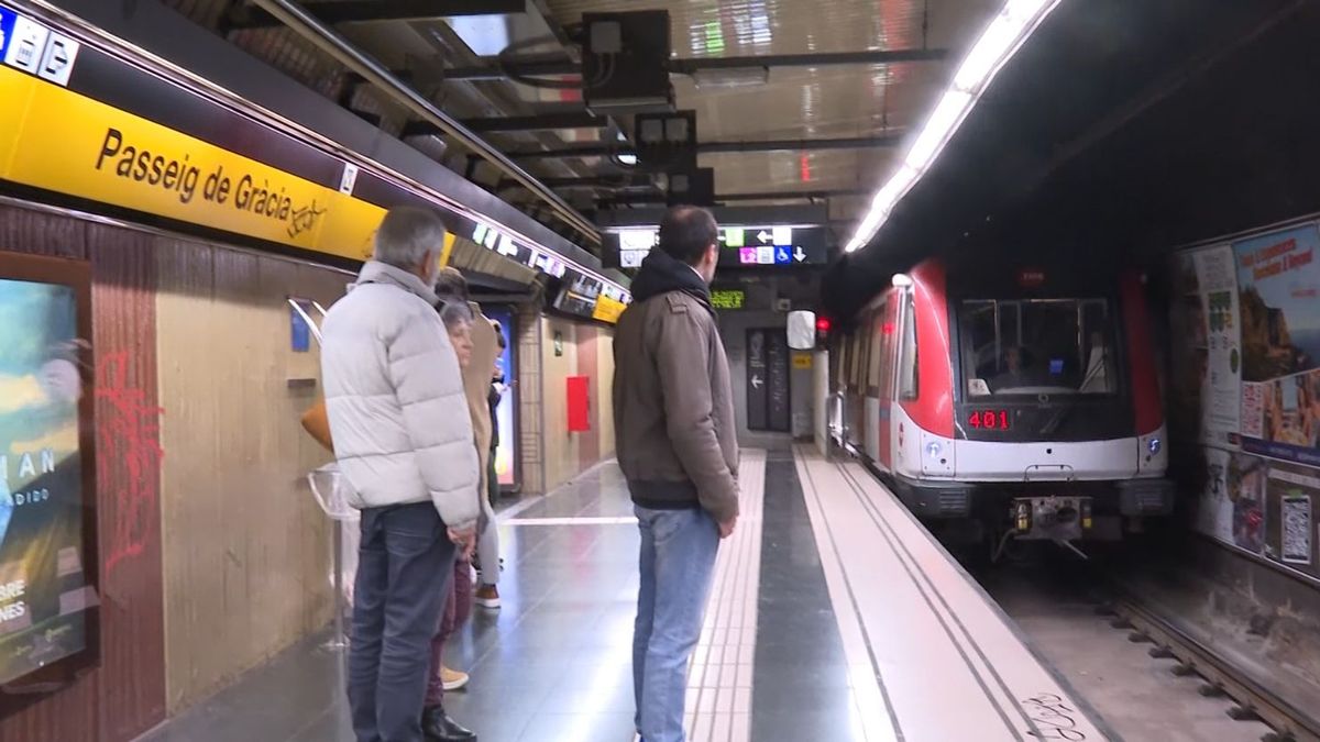 Parada de metro en Barcelona
