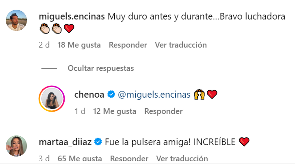 El intercambio de mensajes entre Chenoa y Miguel Sánchez Encinas