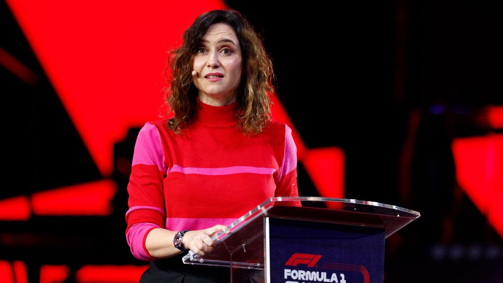 La presidenta de la Comunidad de Madrid, Isabel Díaz Ayuso durante la presentación del Gran Premio de España de Fórmula Uno de Madrid