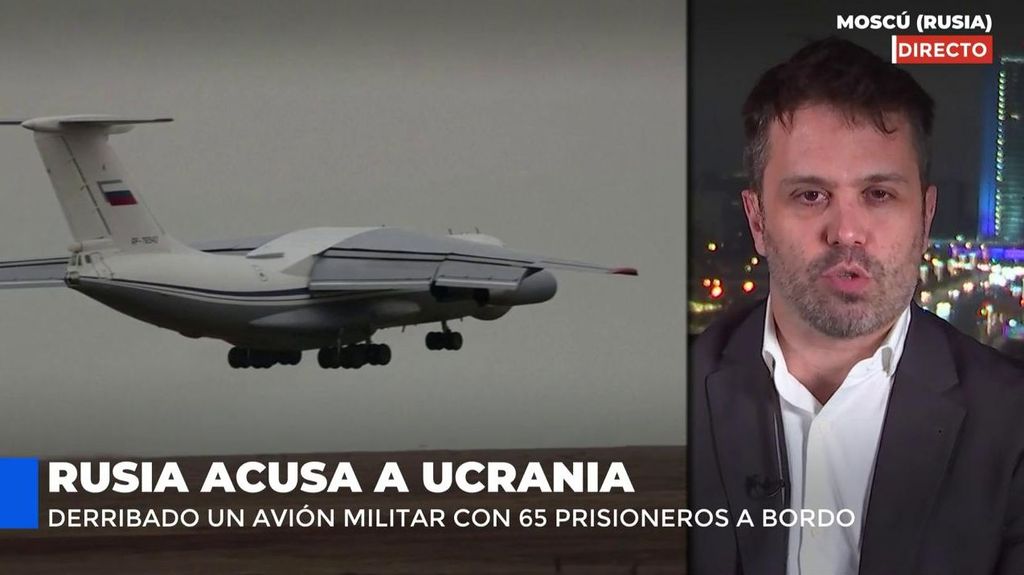 Rusia acusa a Ucrania de derribar el avión militar con 65 prisioneros a bordo