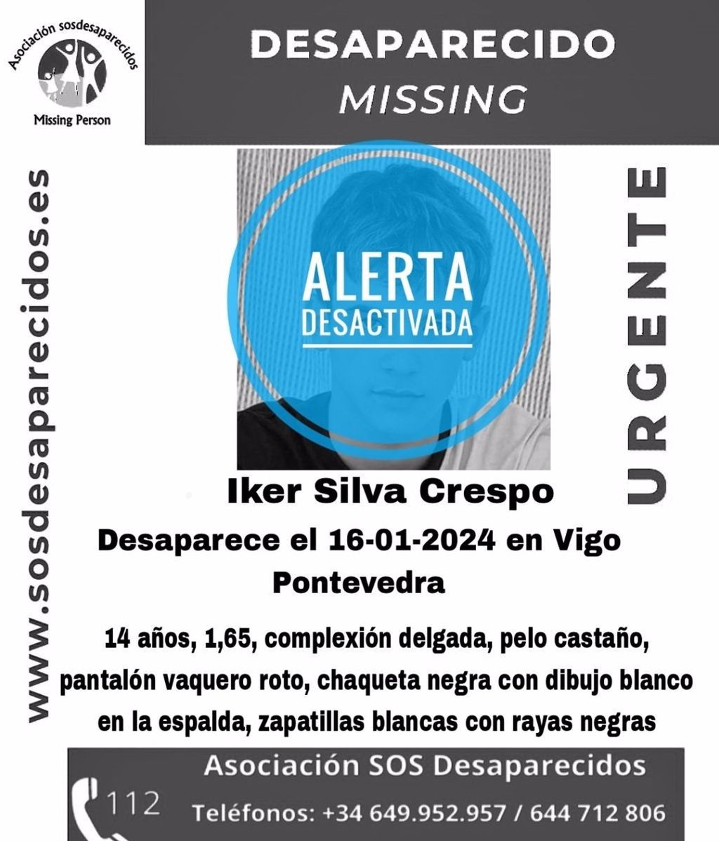 SOS Desaparecidos puso una alerta que ya ha desactivado