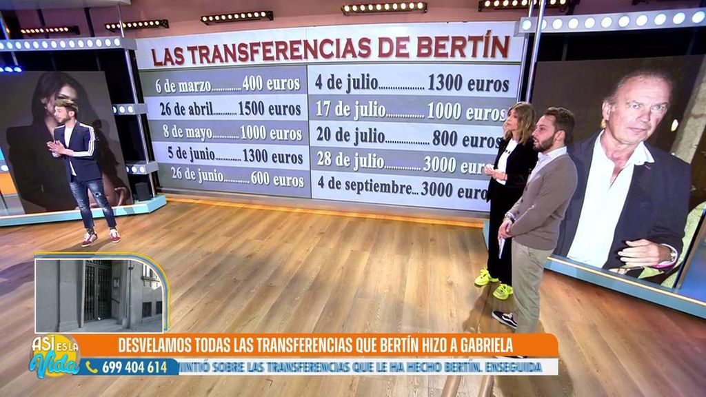 Bertín realizó transferencias por valor de 13.900 euros a Gabriela Guillén Así es la vida 2024 Programa 146