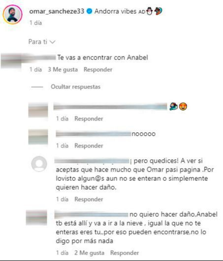 Los comentarios en la publicación de Omar Sánchez