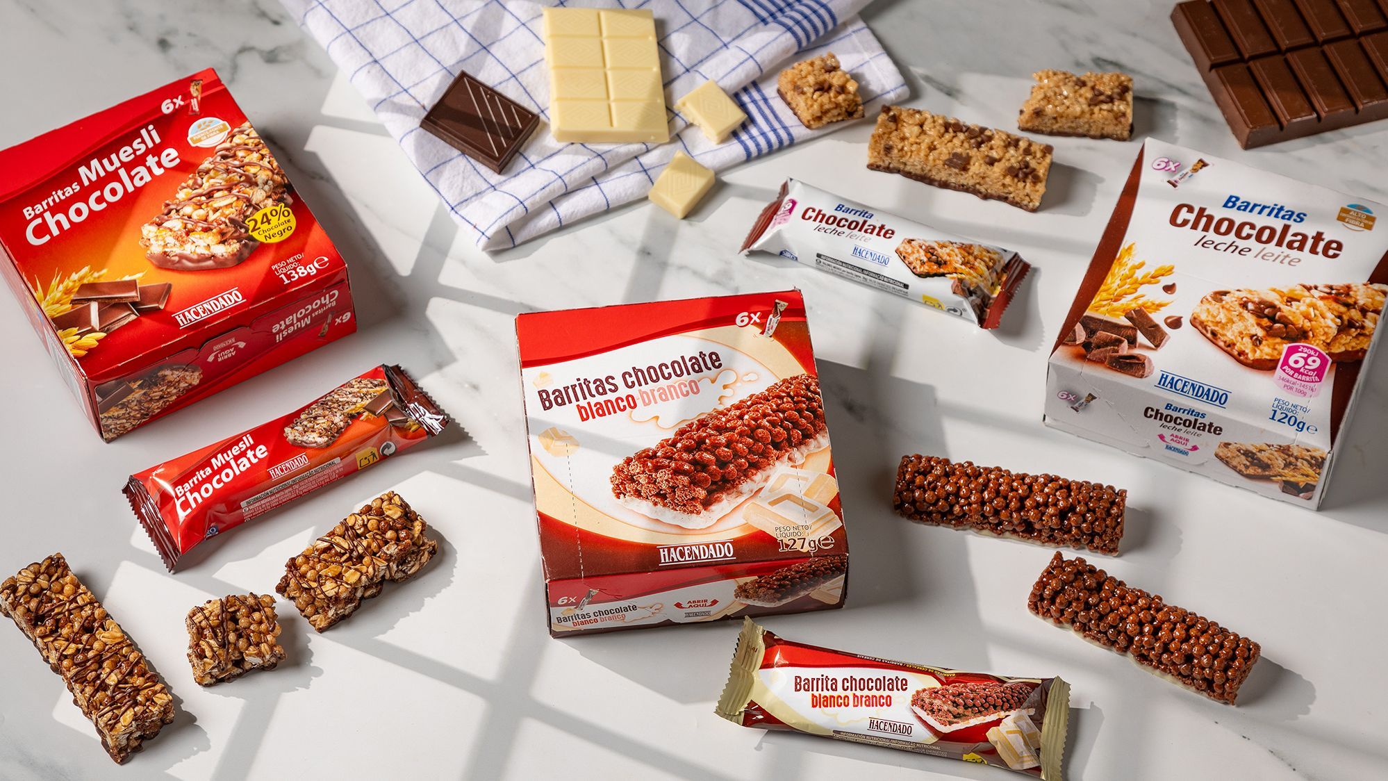 Para los más amantes del chocolate también existe una amplia variedad de barritas