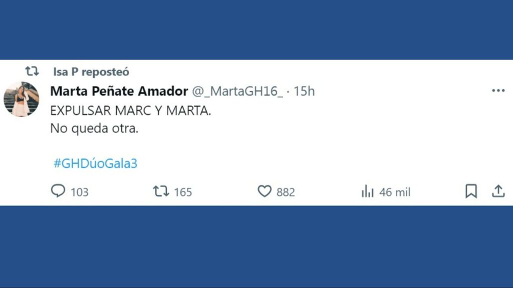 Isa Pantoja, de acuerdo con Marta Peñate