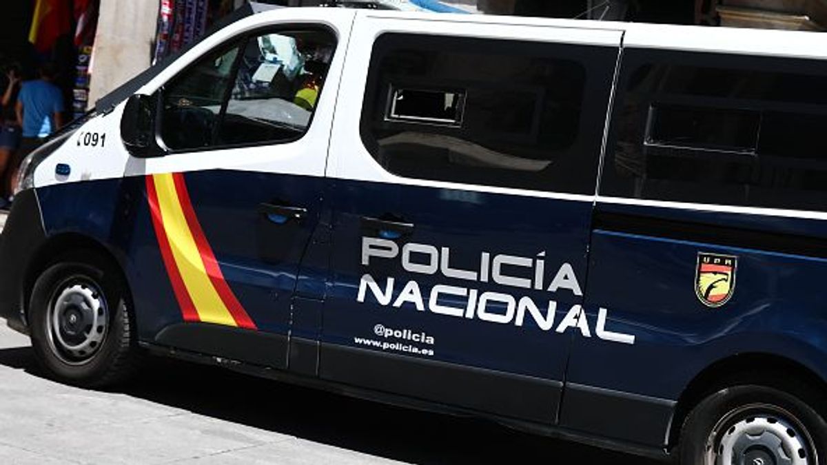 The Spanish National Police car is seen on the street in Madrid, Span on June 27, 2022. (Photo by Jakub Porzycki/NurPhoto via Getty Images)