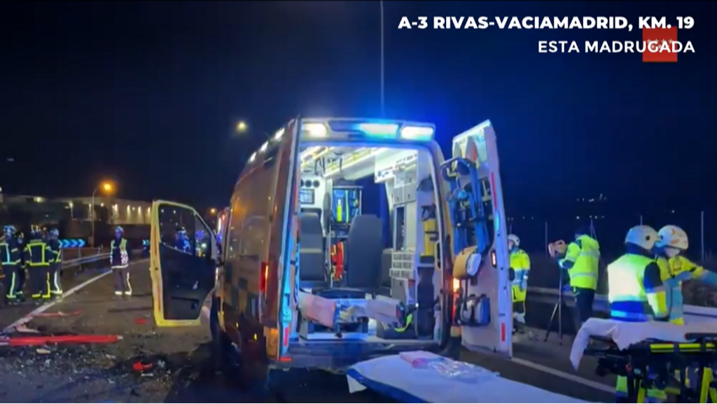 Brutal accidente con tres fallecidos en la A3 a la altura de Rivas